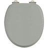 Burlington Soft Close Toilet Seat with Chrome Hinges - Dark Olive Large Image