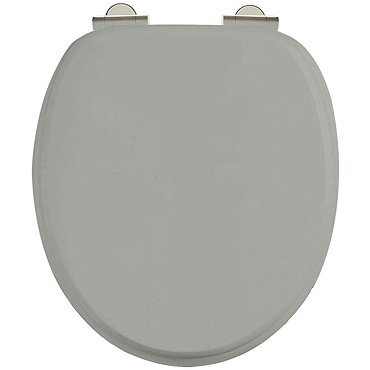 Burlington Soft Close Toilet Seat with Chrome Hinges - Dark Olive Profile Large Image