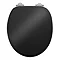 Burlington Soft Close Toilet Seat with Chrome Hinges - Gloss Black Large Image