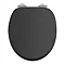 Burlington Soft Close Toilet Seat with Chrome Hinges - Matt Black Large Image