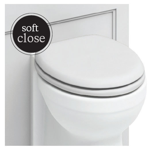 Burlington Soft Close Toilet Seat with Chrome Hinges - Matt White Profile Large Image