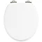 Burlington Soft Close Toilet Seat with Chrome Hinges - Matt White Large Image