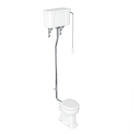 Burlington Standard High Level WC with Single Flush Ceramic Cistern