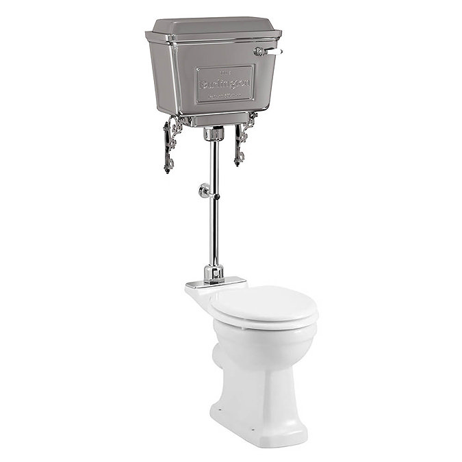 Burlington Standard Medium Level WC with Chrome Lever Cistern Large Image