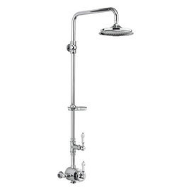 Burlington Stour Thermostatic Exposed Single Outlet Shower Valve & Rigid Riser with Fixed Shower Hea