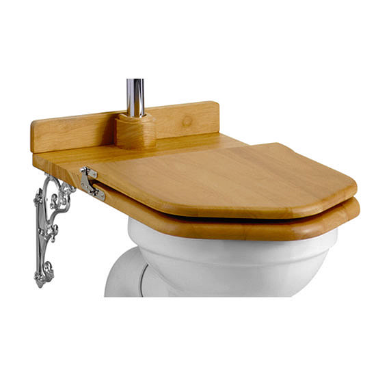 Burlington Throne Seat for High Level Toilet Oak Seat S14 at