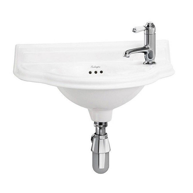Burlington Traditional 1TH Wall Mounted Curved Cloakroom Basin - P13R Large Image