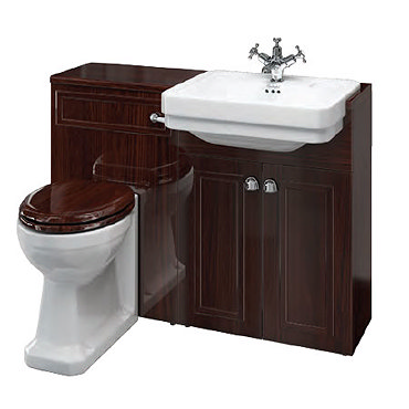 Burlington Traditional Back to Wall Vanity Unit Suite - Mahogany Profile Large Image