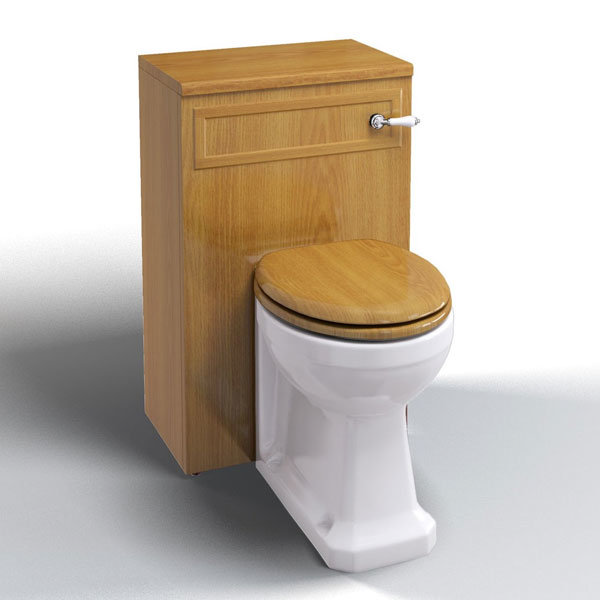 Burlington Traditional BTW Toilet Unit, Cistern and Seat - Oak Large Image