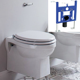 Burlington Traditional Concealed Cistern inc Ceramic Lever & Wall Hung Support Frame Large Image