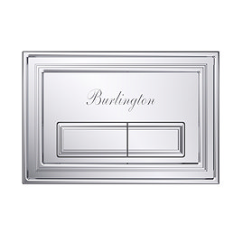 Front-facing image of the Burlington Traditional Dual Flush Plate in chrome, pictured on a white background.