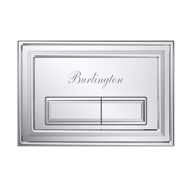 Front-facing image of the Burlington Traditional Dual Flush Plate in chrome, pictured on a white background.