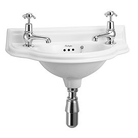 Burlington Traditional Wall Mounted Curved Cloakroom Basin - P13 Large Image