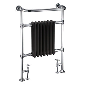 Burlington Trafalgar Black Heated Towel Rail Radiator Large Image