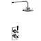 Burlington Trent Black Thermostatic Concealed Single Outlet Shower Valve with 6" Fixed Head Large Im