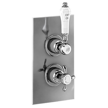 Burlington Trent Concealed Thermostatic Valve Single Outlet - Anglesey - Brass plate Profile Large I