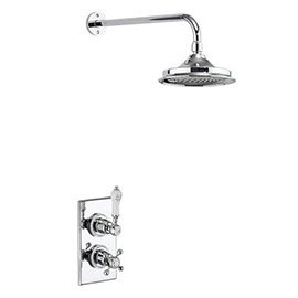Burlington Trent Thermostatic Concealed Single Outlet Shower Valve with Fixed Head Medium Image