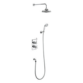 Burlington Trent Thermostatic Concealed Two Outlet Diverter Shower Valve, Hose & Handset with Fixed