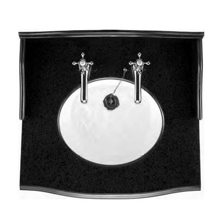 Burlington Two Vanity Units & Vanity Joining Unit with Granite & Inset Basins - Mahogany Feature Large Image