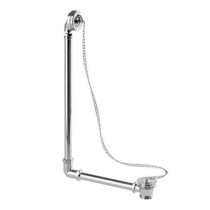 Burlington Vertical Bath Overflow-Plug-Chain for External Use - Single Ended Baths - W4 Large Image