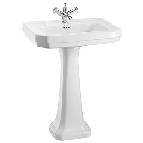 Burlington Victorian Large Basin and Pedestal - Various Tap Hole Options Large Image