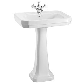 Burlington Victorian Large Basin and Regal Pedestal - Various Tap Hole Options Large Image