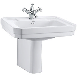 Burlington Victorian Large Basin and Semi Pedestal - Various Tap Hole Options Large Image
