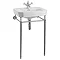 Burlington Victorian Medium Basin and Chrome Wash Stand - Various Tap Hole Options Large Image