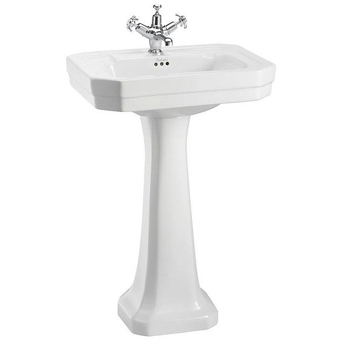 Burlington Victorian Medium Basin and Regal Pedestal - Various Tap Hole Options Large Image