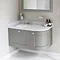 Burlington Wall Hung 100 Curved Corner Vanity Unit & Minerva Worktop with Basin (Classic Grey - Left