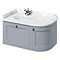 Burlington Wall Hung 100 Curved Corner Vanity Unit & Minerva Worktop with Basin (Classic Grey - Left