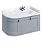 Burlington Wall Hung 100 Curved Corner Vanity Unit & Minerva Worktop with Basin (Classic Grey - Righ