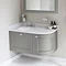 Burlington Wall Hung 100 Curved Corner Vanity Unit & Minerva Worktop with Basin (Dark Olive - Left H