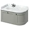 Burlington Wall Hung 100 Curved Corner Vanity Unit & Minerva Worktop with Basin (Dark Olive - Left H