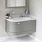 Burlington Wall Hung 100 Curved Corner Vanity Unit & Minerva Worktop with Basin (Dark Olive - Right