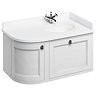 Burlington Wall Hung 100 Curved Corner Vanity Unit & Minerva White Worktop with Basin (Matt White - 