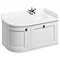Burlington Wall Hung 100 Curved Corner Vanity Unit & Minerva White Worktop with Basin (Matt White - 