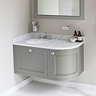 Burlington Wall Hung 100 Curved Corner Vanity Unit & Minerva Worktop with Basin (Sand - Left Hand) F