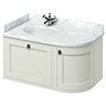 Burlington Wall Hung 100 Curved Corner Vanity Unit & Minerva Worktop with Basin (Sand - Left Hand) L