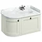 Burlington Wall Hung 100 Curved Corner Vanity Unit & Minerva Worktop with Basin (Sand - Right Hand)