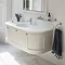 Burlington Wall Hung 134 Curved Vanity Unit & Minerva Worktop with Basin - Matt White Profile Large 