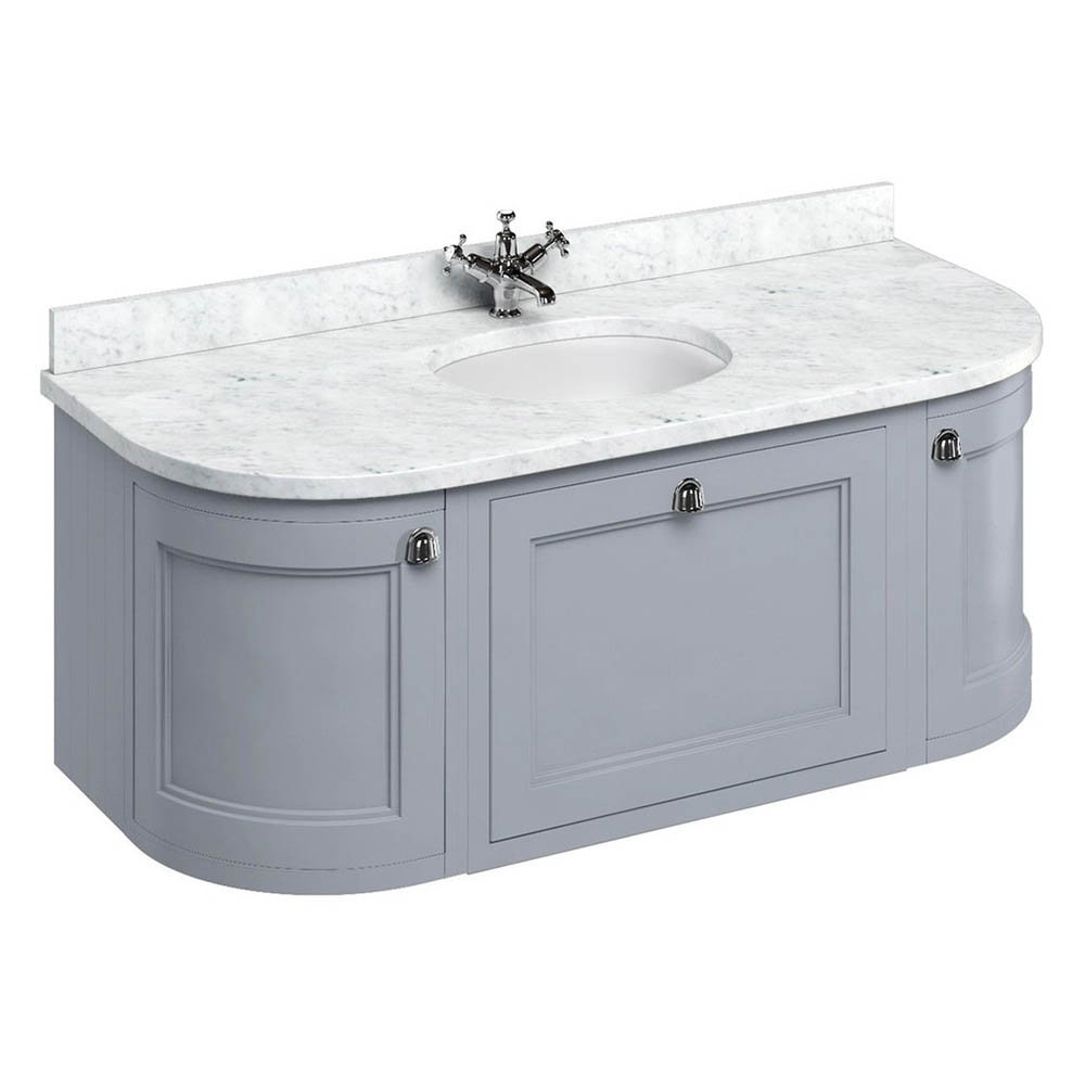 Burlington Wall Hung 134 Curved Vanity Unit & Minerva Worktop With ...