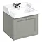 Burlington Wall Hung 65 Single Drawer Vanity Unit & Classic Basin - Dark Olive Large Image