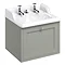 Burlington Wall Hung 65 Single Drawer Vanity Unit & Classic Invisible Overflow/Waste Basin (Dark Oli