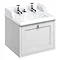 Burlington Wall Hung 65 Single Drawer Vanity Unit & Classic Invisible Overflow/Waste Basin (Matt Whi