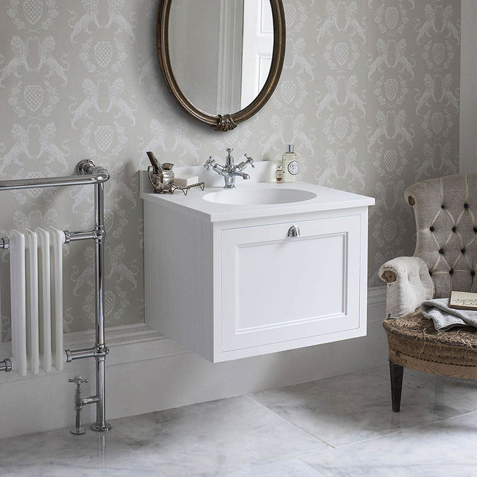 Burlington Wall Hung 65 Single Drawer Vanity Unit & Minerva Worktop with Basin - Classic Grey Profi