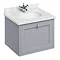 Burlington Wall Hung 65 Single Drawer Vanity Unit & Minerva Worktop with Basin - Classic Grey Large 