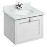 Burlington Wall Hung 65 Single Drawer Vanity Unit & Minerva Worktop with Basin - Matt White Large Im