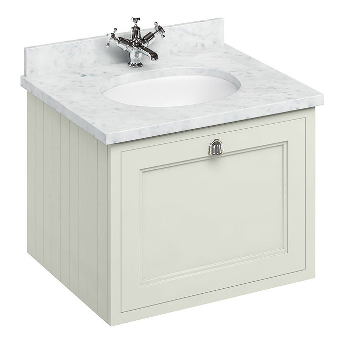 Burlington Wall Hung 65 Single Drawer Vanity Unit & Minerva Worktop with Basin - Sand Large Image