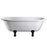 Burlington - Windsor Double Ended 1700mm Freestanding Bath with Black Classical Legs Large Image